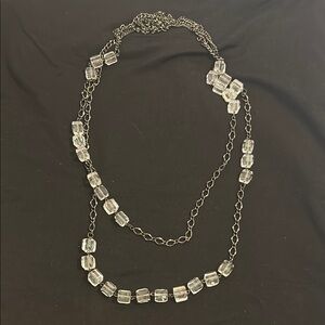 Vintage 90's Black and White Cube Asymmetrical Necklace